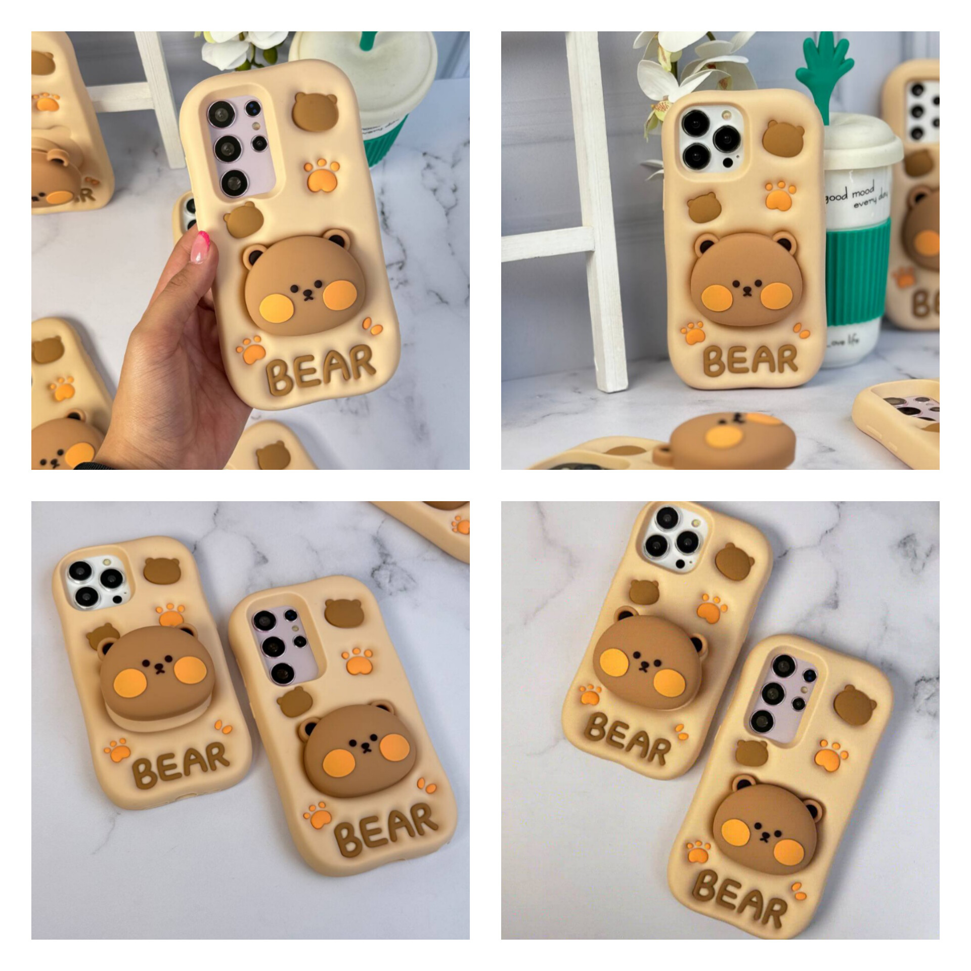 قاب Bear سیلیکونی استند شو آیفون (کدC1519)