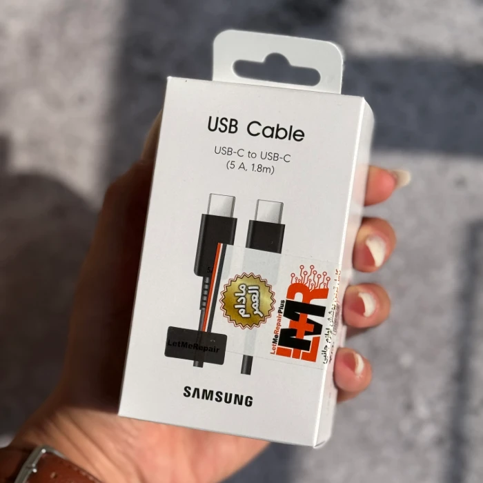 کابل USB-C به USB-C سامسونگ ۱.۸ متری ۵ آمپر | گارانتی مادام‌العمر Let Me Repair