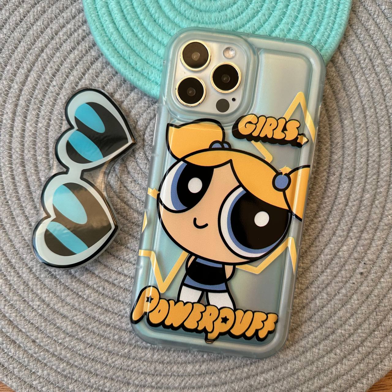 قاب Power Puff Girls پافر آبی یخی آیفون